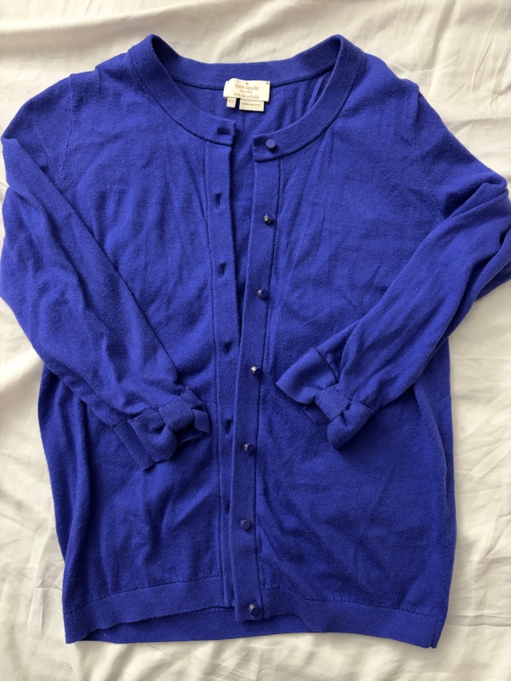kate spade Royal Blue Button-Front Cashmere Blend Cardigan